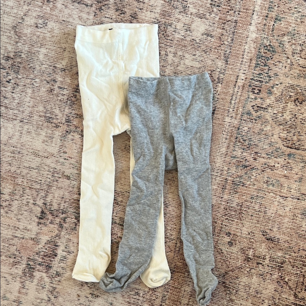 H&M Baby Cream and Gray Tights 9-12 months